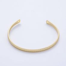 Load image into Gallery viewer, 16K Gold Filled Geometric Lined Dotted Half Cuff Bracelet Finding for Bangle Supply | WA-04448
