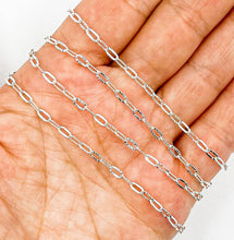 Load image into Gallery viewer, 925 Sterling Silver Diamond Cut Cable Link Chain. Z17SS: 1 Ft / 4.1mm-5mm / Cable