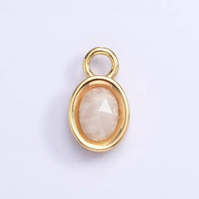 Load image into Gallery viewer, 16K Gold Filled Oval Multifaceted Natural Gemstone Personalized Add-On Charm | AC1479 - AC1491: Prehnite