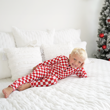 Load image into Gallery viewer, Beck Red Checks 2P Set Christmas Bamboo Pajamas Kids Sleepie: 4/5