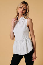 Load image into Gallery viewer, POPLIN UNDERSHIRT TOP: White / S