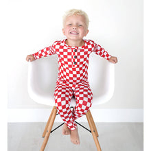 Load image into Gallery viewer, Beck Red Checks 2P Set Christmas Bamboo Pajamas Kids Sleepie: 4/5