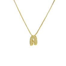 Load image into Gallery viewer, Mini CZ Initial Necklace with charms: L Initial &amp; Necklace