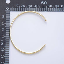 Load image into Gallery viewer, 16K Gold Filled 4mm Line-Textured Croissant Ribbed Half Cuff Bracelet Finding for Bangle Supply | WA-04411