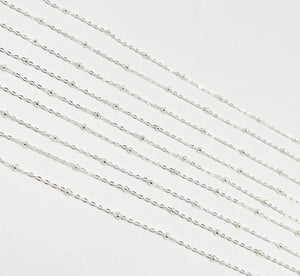 1104SS. Sterling Silver Satellite Chain: 1 Ft / 1.1mm-2mm / Satellite