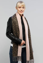 Load image into Gallery viewer, Two Tone Leo Woven Cashmink® Scarf: Camel/peach