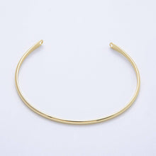 Load image into Gallery viewer, 16K Gold Filled 2.5mm Minimalist Tube Half Cuff Bracelet Finding for Bangle Supply| WA-04459