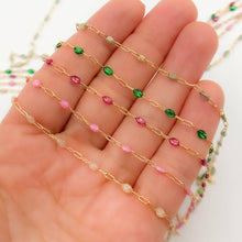 Load image into Gallery viewer, V250ENGF. 14k Gold Filled Enamel Satellite Chains: Wine / 1.1mm-2mm / Satellite