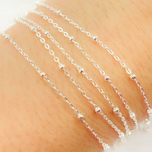 Load image into Gallery viewer, 1104SS. Sterling Silver Satellite Chain: 1 Ft / 1.1mm-2mm / Satellite