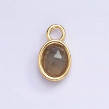 Load image into Gallery viewer, 16K Gold Filled Oval Multifaceted Natural Gemstone Personalized Add-On Charm | AC1479 - AC1491: Amethyst