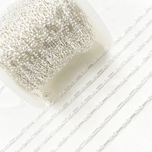 193SS. Sterling Silver Long & Short Link Chain: 1 Ft. / 2.1mm-3mm / Long & Short