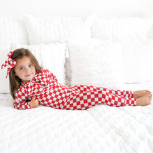 Load image into Gallery viewer, Beck Red Checks 2P Set Christmas Bamboo Pajamas Kids Sleepie: 4/5