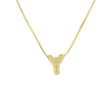 Load image into Gallery viewer, Mini CZ Initial Necklace with charms: P Initial &amp; Necklace