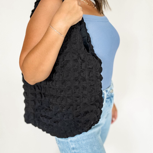 Bubble Tote Bag: Black