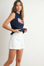 Load image into Gallery viewer, Flag Print Knitted Sleeveless Sweater - BMW7749: NAVY MULTI / M