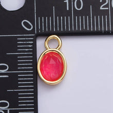 Load image into Gallery viewer, 16K Gold Filled Oval Multifaceted Natural Gemstone Personalized Add-On Charm | AC1479 - AC1491: Prehnite