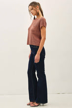 Load image into Gallery viewer, PATCH POCKET DOLMAN CAP SLEEVE KNIT: BRICK / ML