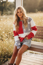 Load image into Gallery viewer, AMERICANA FLAG SWEATSHIRT- L
