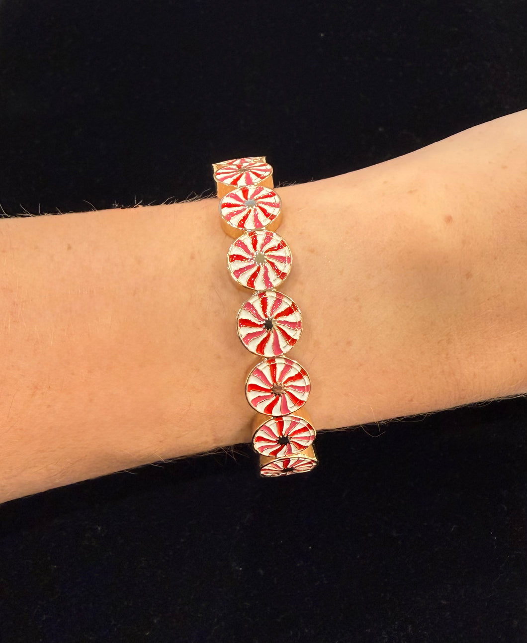 Peppermint Enamel Hinge Bangle