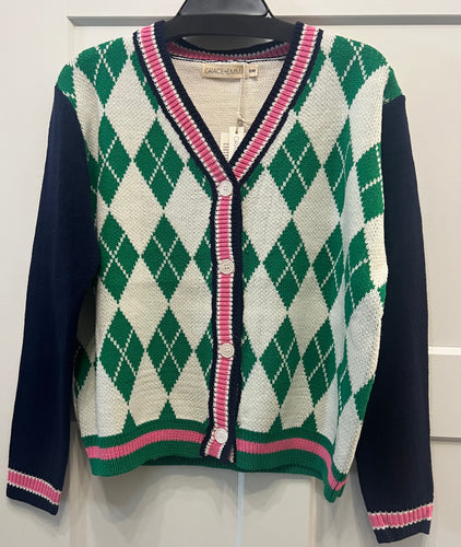 Argyle Cardigan Sweater