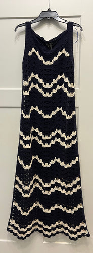 Charlie B Navy Crochet Sleeveless Dress