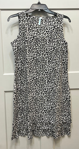 Beachtime Ruffle Trim Dress - Cheetah Black & White