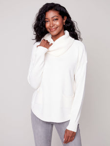 Charlie B. Ivory Sweater with Scarf