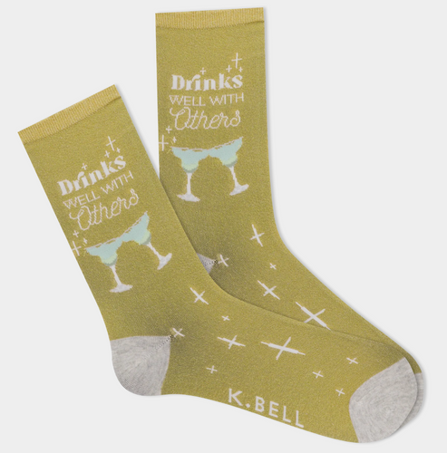 K.Bell Women's Drinks Well Crew Socks