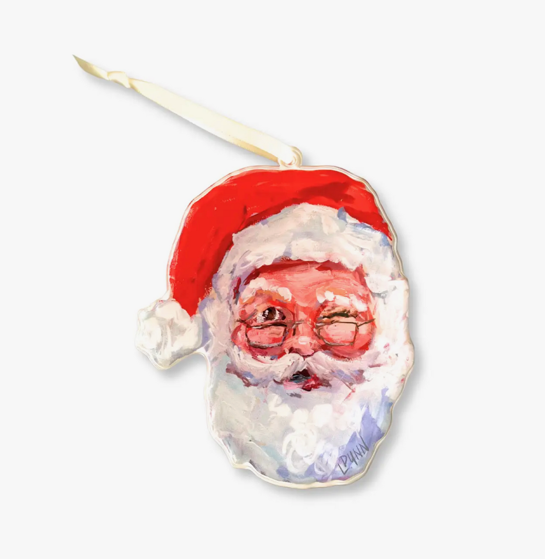 Lauren Dunn Naughty or Nice Santa Ornament