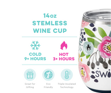 Load image into Gallery viewer, Swig Life Primrose Stemless Wine Cup (14oz)