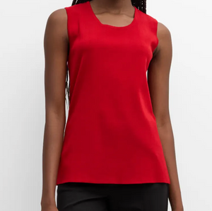 Multiples Red Jewel Neck Tank Sweater