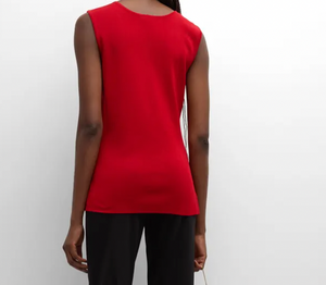 Multiples Red Jewel Neck Tank Sweater