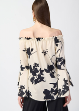 Load image into Gallery viewer, Joseph Ribkoff Floral Satin Off-the-Shoulder Top