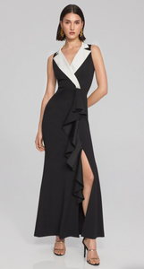 Joseph Ribkoff Tuxedo Style Trumpet Gown