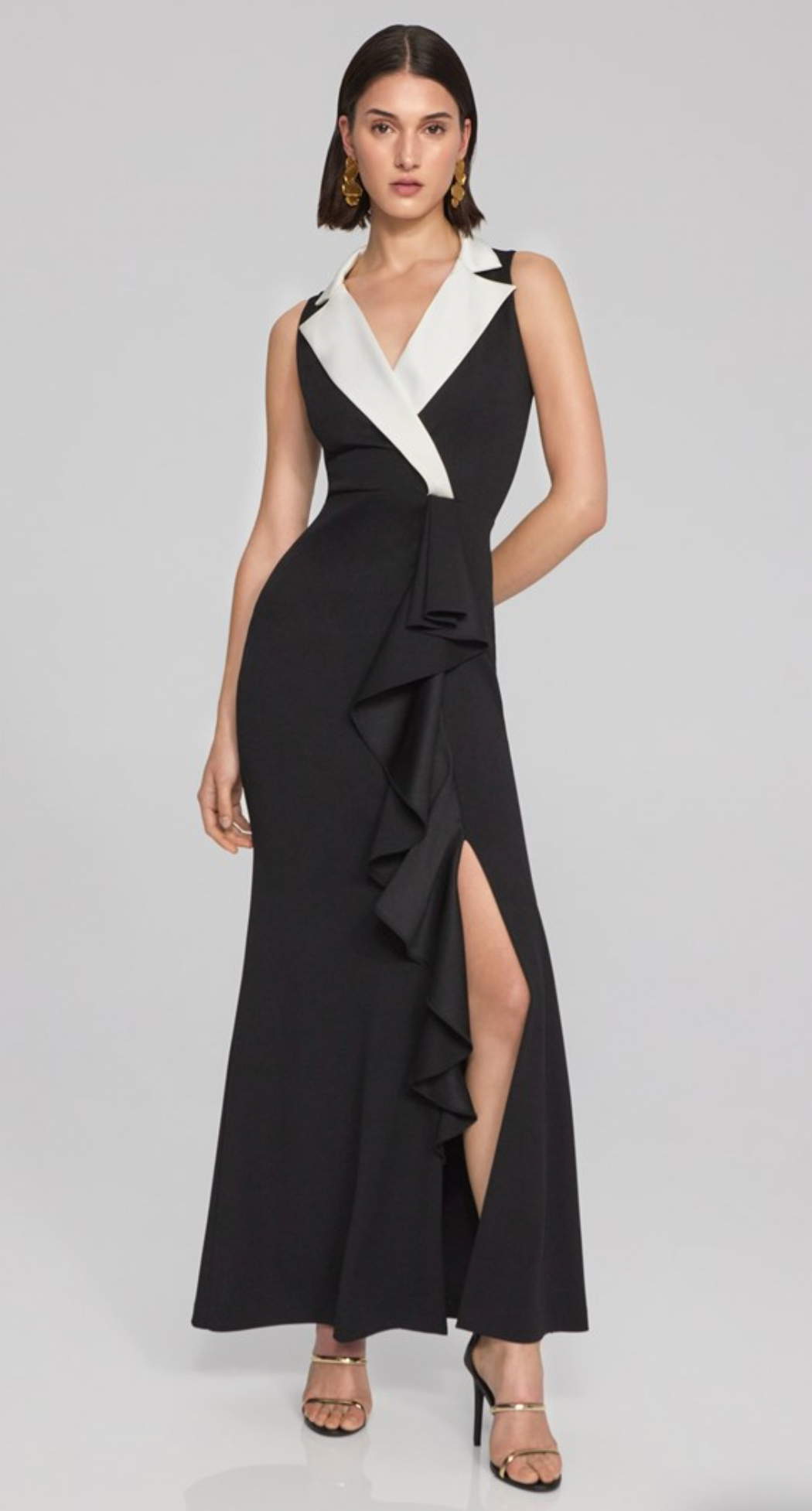 Joseph Ribkoff Tuxedo Style Trumpet Gown Joseph Ribkoff Tuxedo Style Trumpet Gown