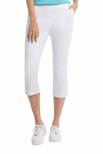 Tribal Flatten It Slimming Capris - White