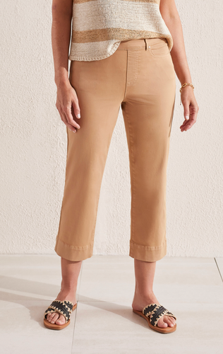 Tribal 5 Pkt Pull On Kick Flare Capri-Dune