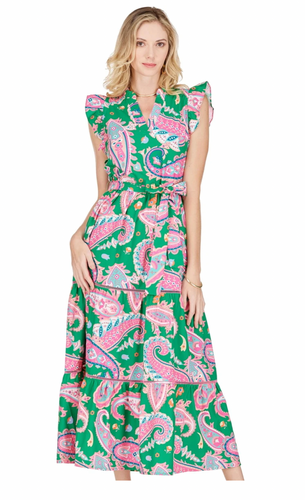 Jade Spring Paisley Dress