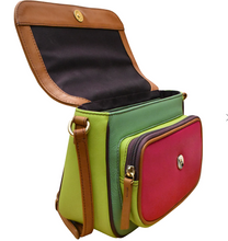 Load image into Gallery viewer, Flap Pocket Crossbody Bag - Sage Multi