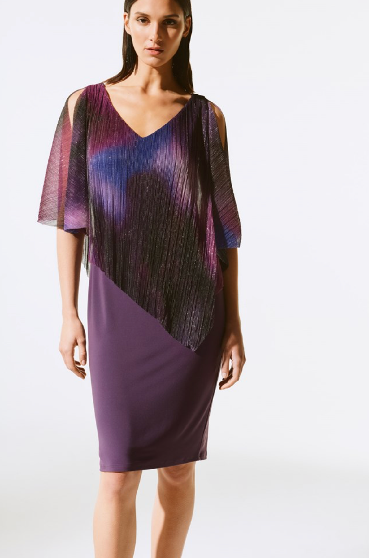 joseph ribkoff purple dress Joseph Ribkoff Waist Detail Midi Dress, Purple