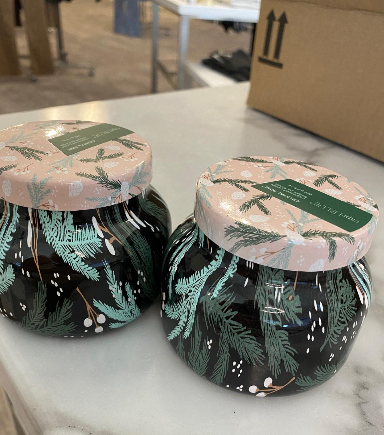 Capri Blue 19 oz Holiday Pattern Play Crystal Pine Signature Candle