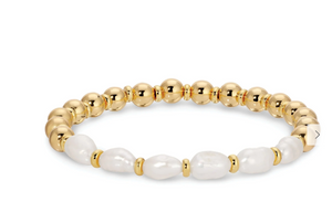 Perfectly Accented Pearl Stretch Bracelet