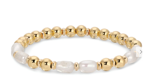 Oblong Pearl Stretch Bracelet