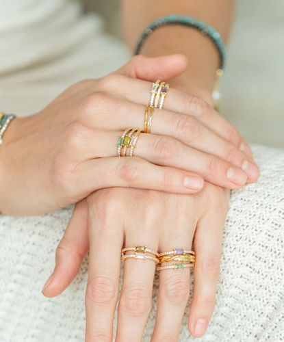 Just a Touch of Color Pave Adjustable Ring