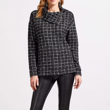 Load image into Gallery viewer, Tribal Checkered Split Neck Top