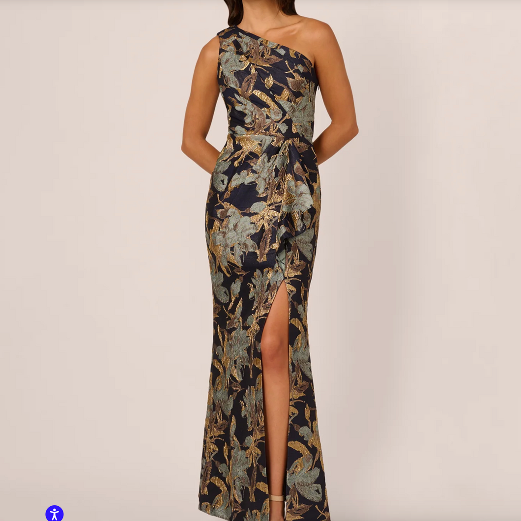 Adrianna Papell AP1E211592 Blue Gold Modern Dress Adrianna Papell AP1E211592 Blue Gold Modern Dress