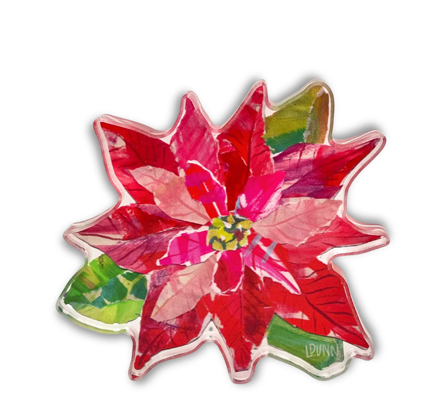 Lauren Dunn Poinsettia Acrylic Bloom Block - Thumbnail 2