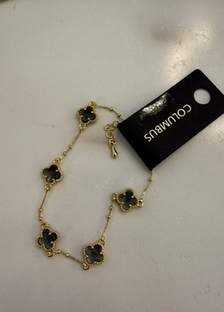 Blk/Gold Clover Bracelet