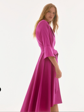 Load image into Gallery viewer, Joseph Ribkoff Signature | Stretch Taffeta High Low Wrap Dress