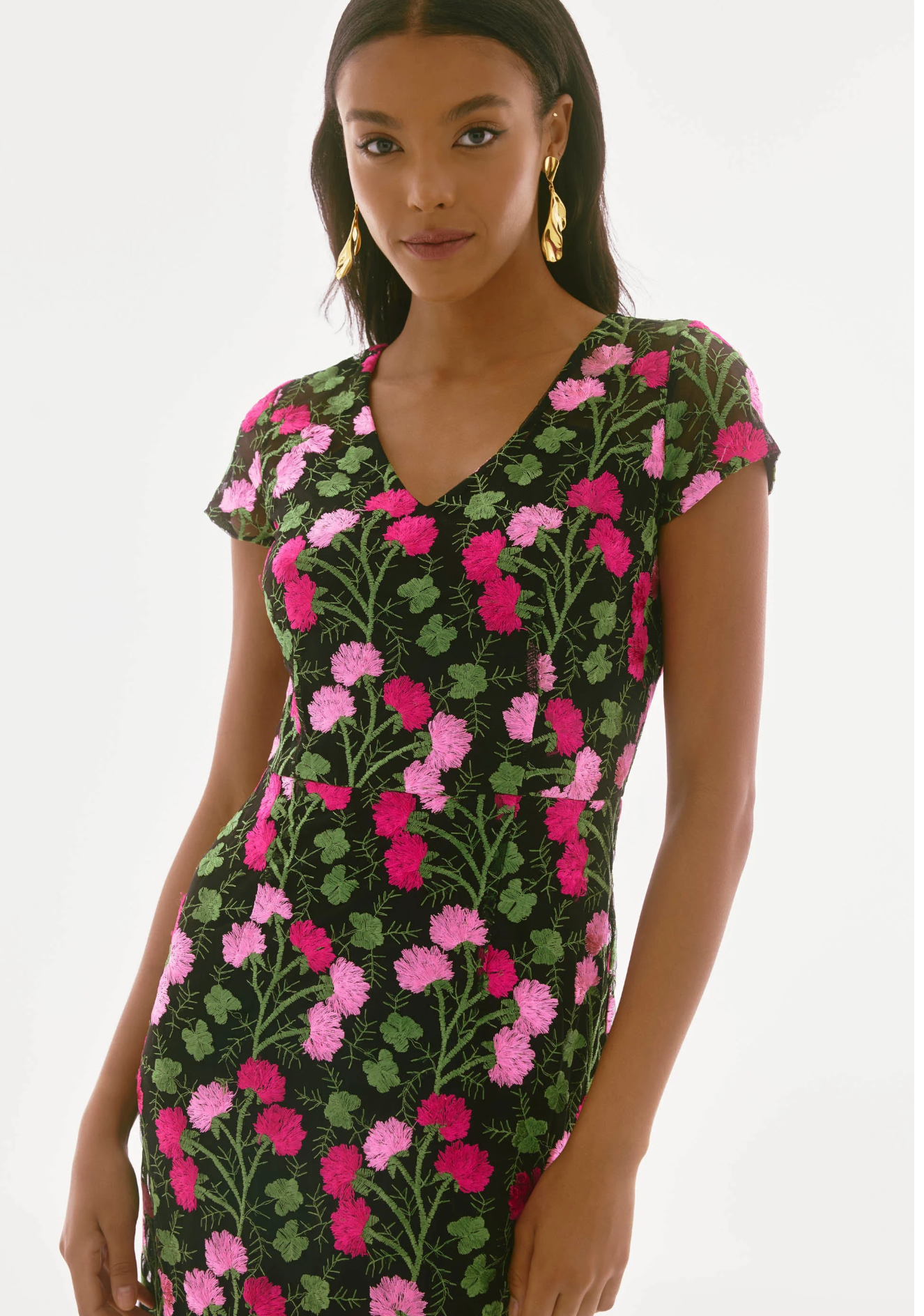 embroidered flounce dress Floral Embroidered Flounce Halter Dress In Blue Multi, Blue Multi / Regular / 18